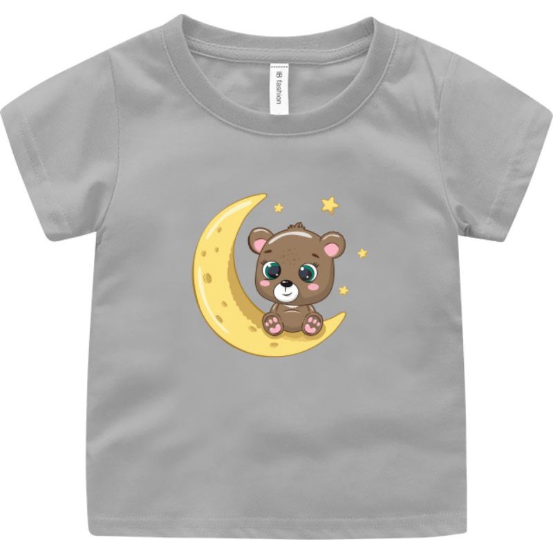 ((IB))KAOS ANAK2 UNISEX/ BEAR BULAN SABIT DIGITAL SABLON