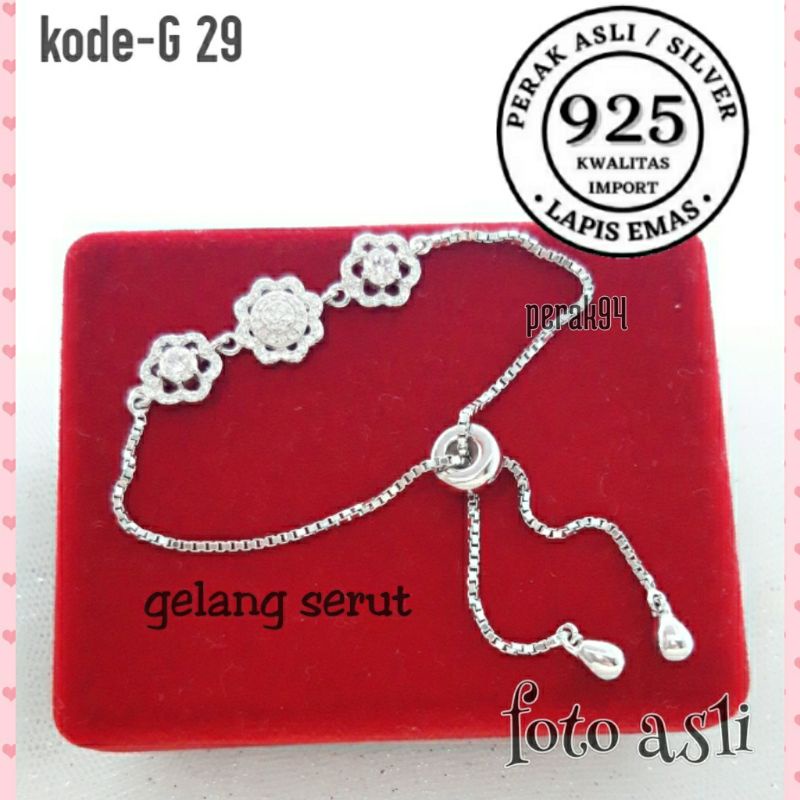 GELANG SERUT PERAK ASLI 925 GELANG LAPIS EMAS GELANG WANITA ANTI KARAT GELANG MURAH GELANG PERAK SER