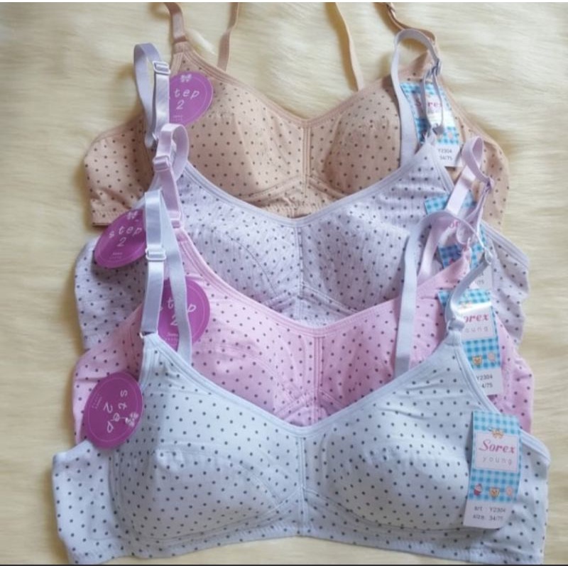 NY [Terlaris] Sorex - Mini Bra Remaja Step 2 Y2304 (Bahan Katun Mix, Tanpa Kawat, Tanpa Busa, Cup