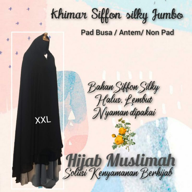 Hijab Muslimah - Hijab Jilbab Bergo Instan  Basic - Chiffone Arab - XXL