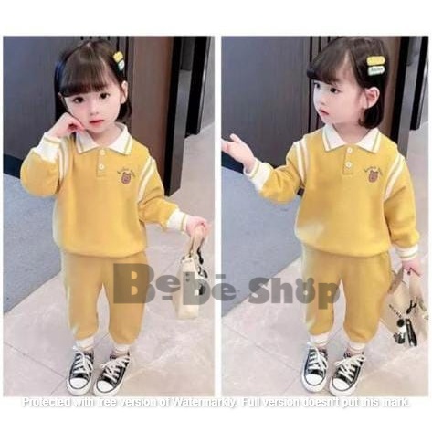 Setelan anak  laki-laki  hoodie anak cewek cowok paling lucu ala korea usia 1 sampai 6 tahun bahan bebytery