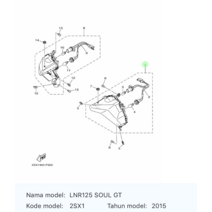 LAMPU SEN SEIN DEPAN KIRI SOUL GT 125 ASLI ORI YAMAHA 2SX H3310 01