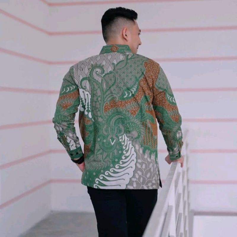 KEMEJA BATIK  PRIA LENGAN PANJANG A 113 KATUN HALUS