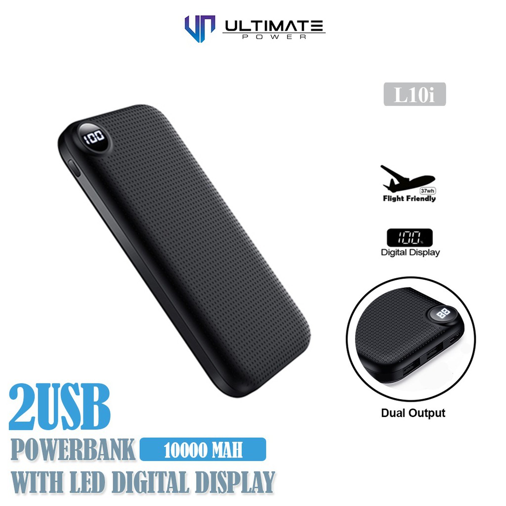 Power bank 10000mAh Ultimate Power 2USB Digital Powerbank 10000mAh L10i