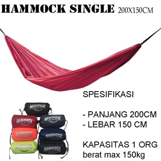 hammock singel ayunan gantung beban max 150 kg include tali 2 pcs