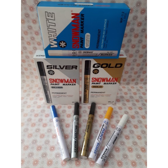 

Spidol Paint Marker Snowman/Spidol Paint Permanen Putih-Silver-Gold-Blue-Black-Yellow/Spidol Cat