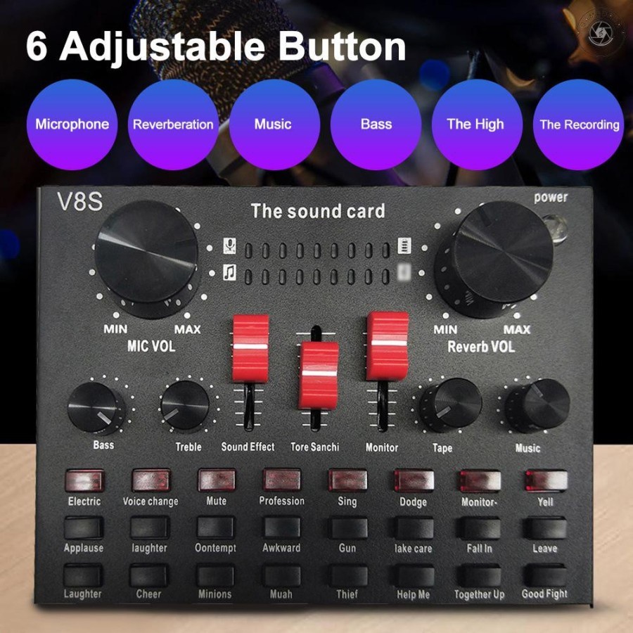 MIXIO V8S PREMIUM Soundcard Live Streaming Phone Laptop Microphone