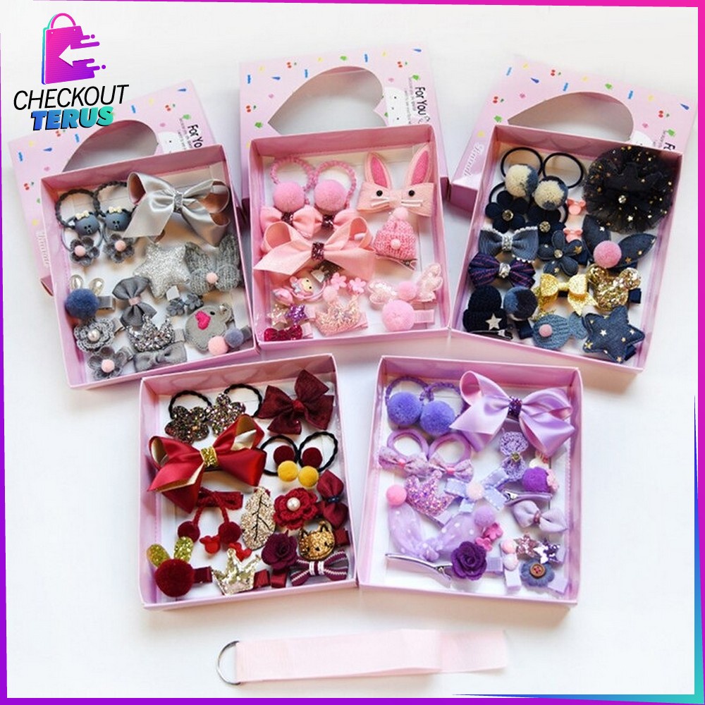 CT C19 Ikat Rambut Pita Anak 18IN1 Jepit rambut Anak Lucu Aksesoris Rambut Hair Clip Murah Import Kunciran Rambut Anak