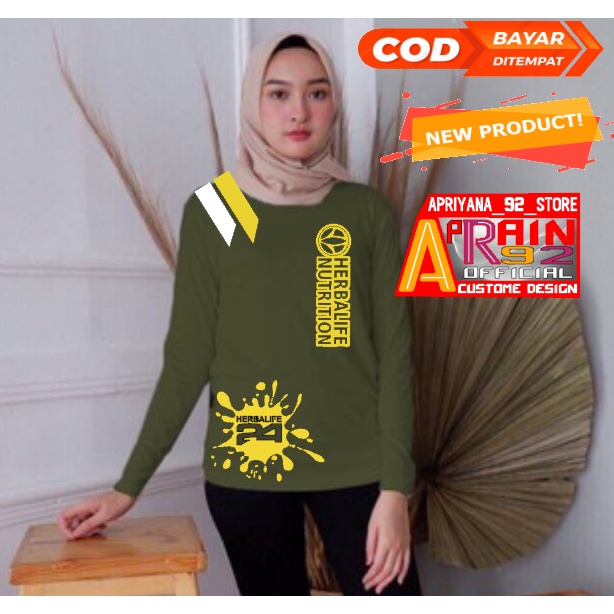 BAJU HERBALIFE KAOS HERBALIFE GRATIS SABLON CLUB NC NEW DESIGN HIJAU ARMY GOLD EDITION  KAOS JUMBO O