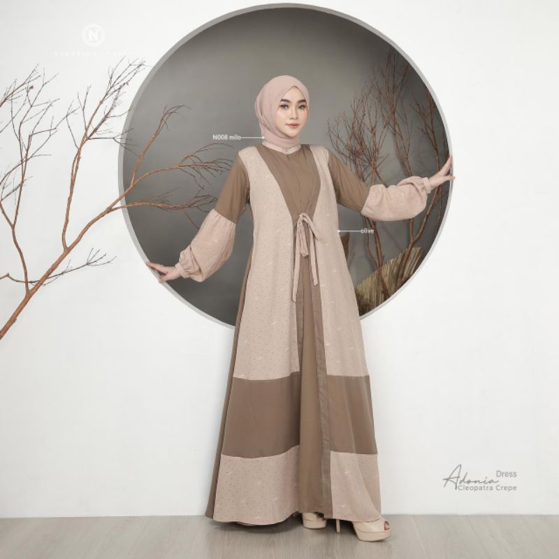 Outfit Kondangan Simple Dress Gamis Nadheera Luxury Adonia Dress
