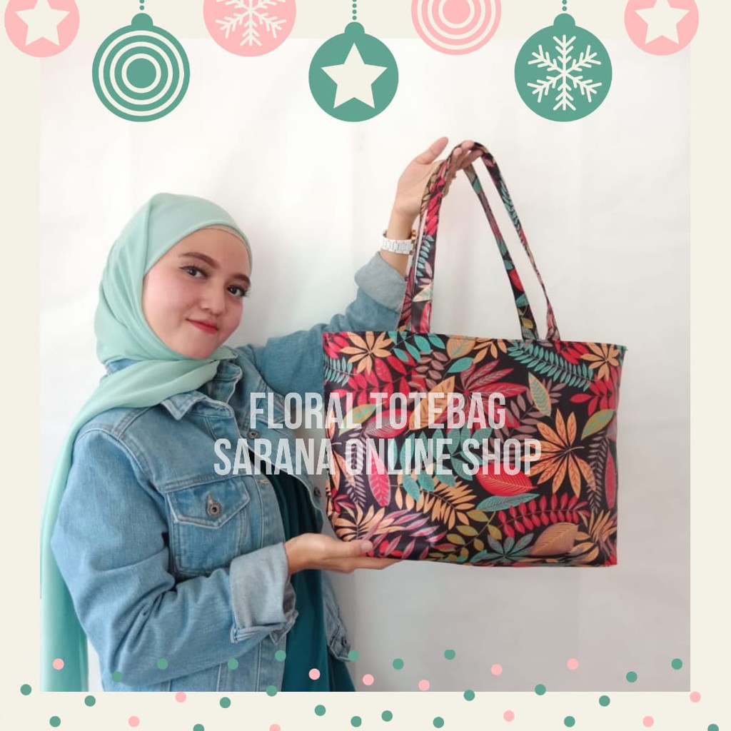 Floral Totebag Tas Wanita Terbaru Termurah