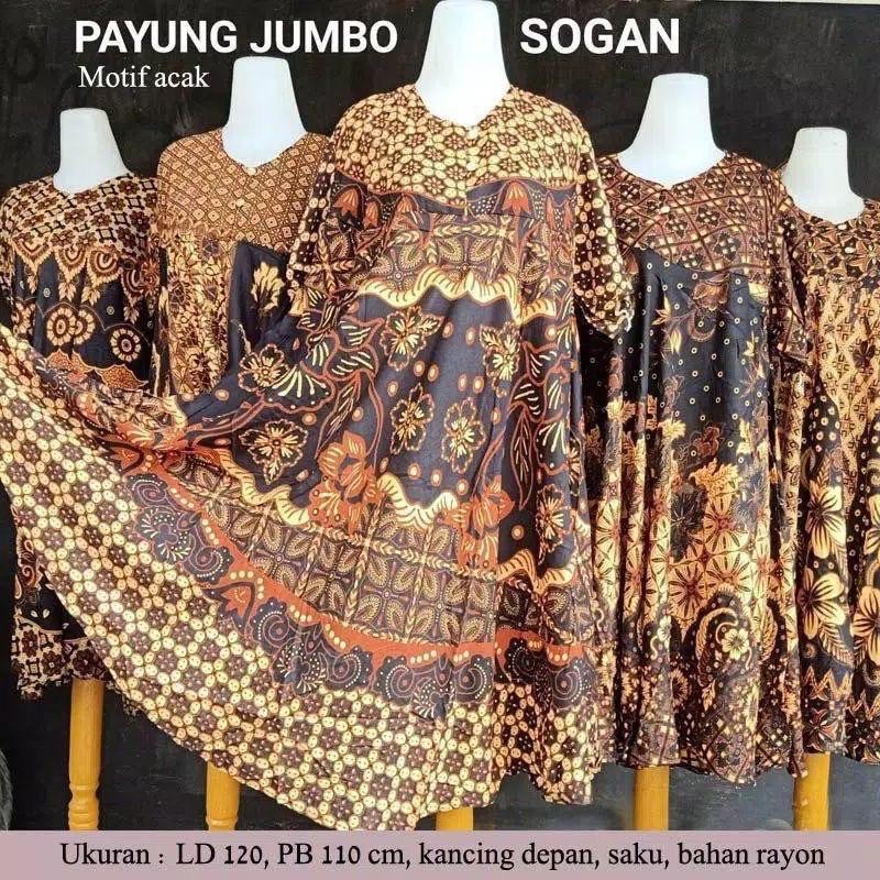 Daster Payung Klok Jumbo Monochrome Sogan Batik Kencana