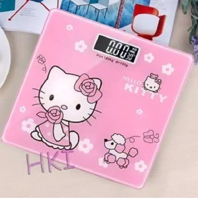 TIMBANGAN BERAT BADAN DIGITAL JUMBO 180 Kg/ TAIMBANGAN KARAKTER HELLO KITTY /TIMBANGAN BERAT BADAN Kesehatan Alat ukur BB