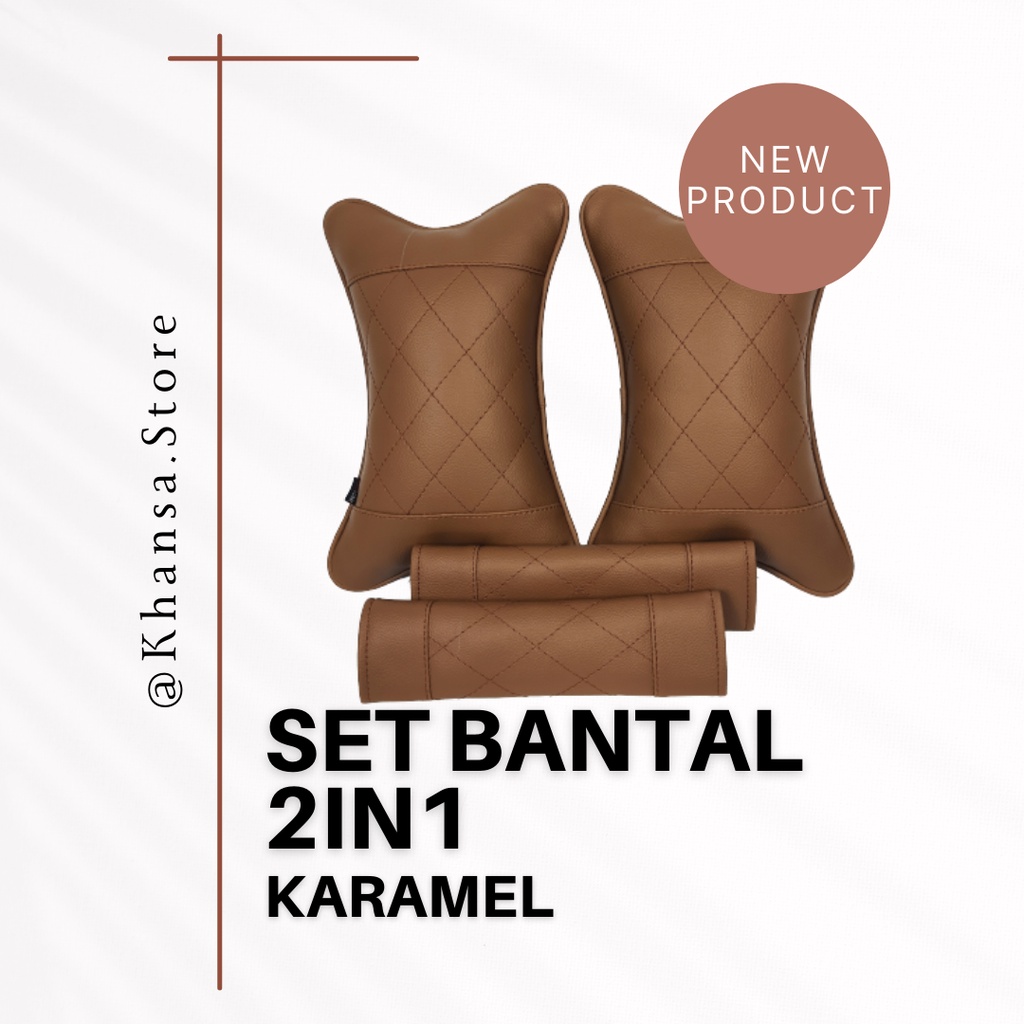 Set Bantal Mobil 2 in 1 Bantal Mobil/Headrest dan Cover Seatbelt