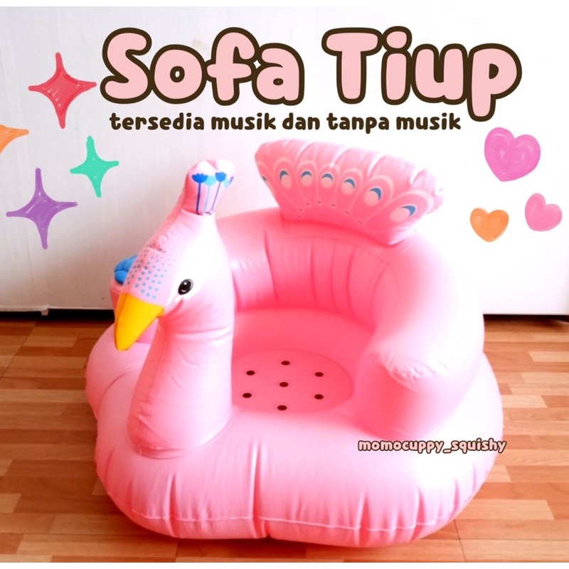 SOFA TIUP BAYI KURSI BALON BAYI BELAJAR DUDUK KARAKTER BEBEK FLAMINGO