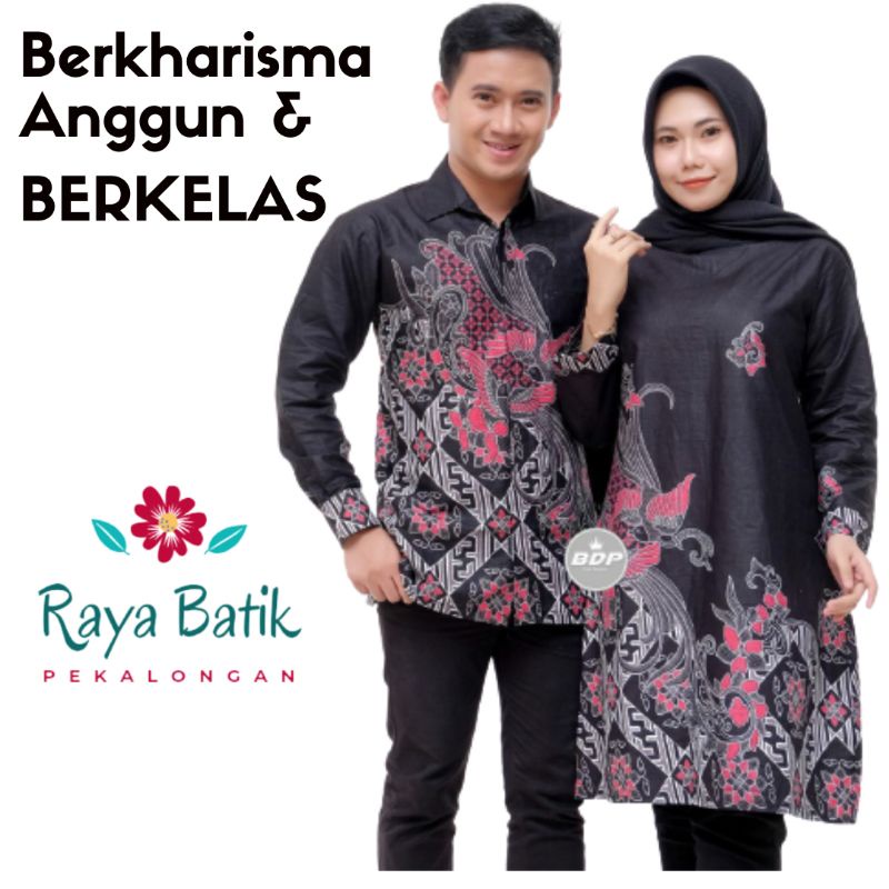 Baju Dress Atasan Couple Kemeja Lengan Panjang Dan Tunik Batik Pasangan Sarimbit Pria Wanita Viral 2