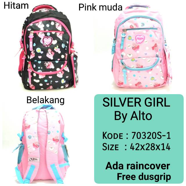 TAS SEKOLAH ANAK CEWEK MURAH DAN TERBARU SILVER GIRL 70320S-1