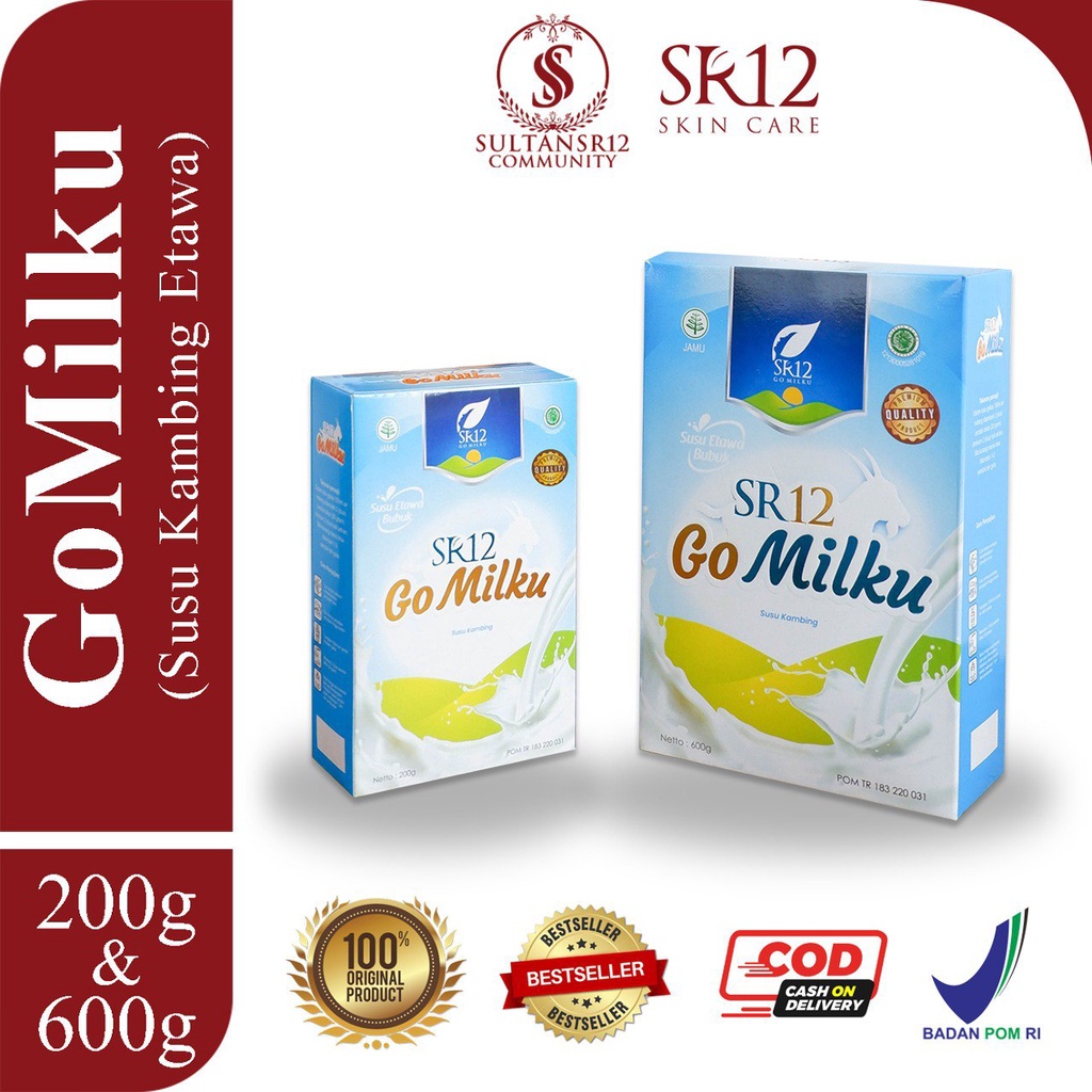 

SUSU KAMBING GOMILKU SR12 / SUSU KAMBING ETAWA KUALITAS PREMIUM / SUSU KAMBING BUBUK TANPA GULA BPOM HALAL 200gr