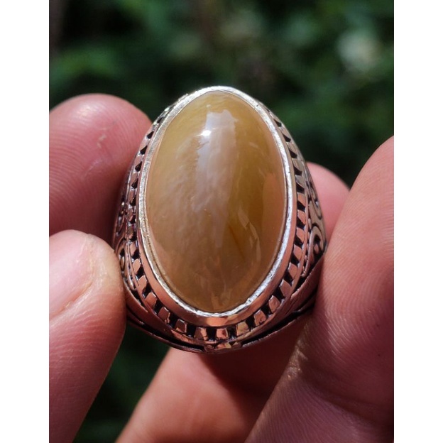 Cincin Batu Akik PANDAN NANAS SEMU IJO Asli batu alam bukan sintetis bukan bacan yaman garut kecubun