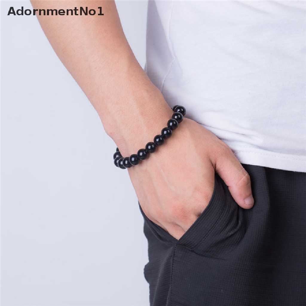 (AdornmentNo1) Gelang Tangan Batu Obsidian Bulat Untuk Kesehatan / Menurunkan Berat Badan