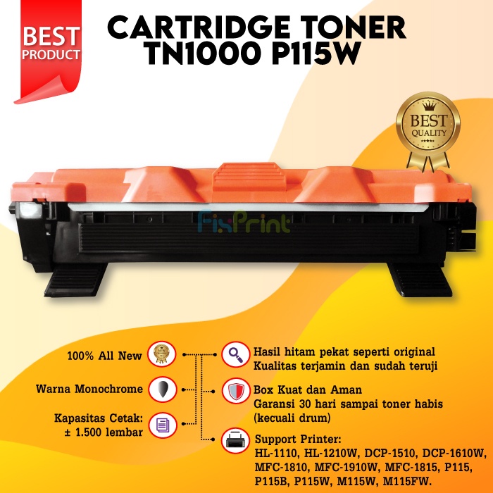 Toner Compatible Brother TN1000 TN-1000 HL1110 HL-1210W DCP-1510 MFC-1810