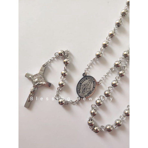 Kalung Rosario Warna Silver Pria dan Wanita 4