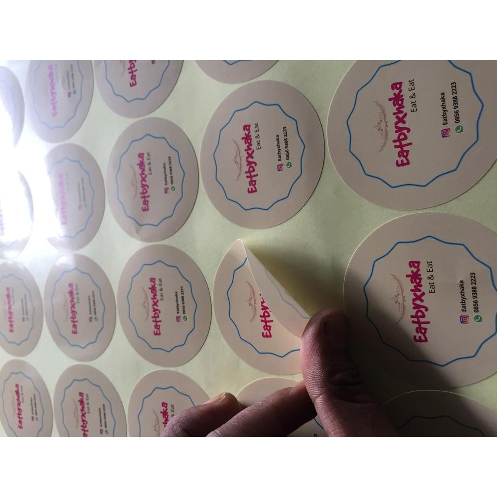 

[(BAYAR DITEMPAT) Stiker Label Kemasan Cromo Bulat dan Pola sesuai yang diinginkan Print and Cut / Kisscut A3 Plus