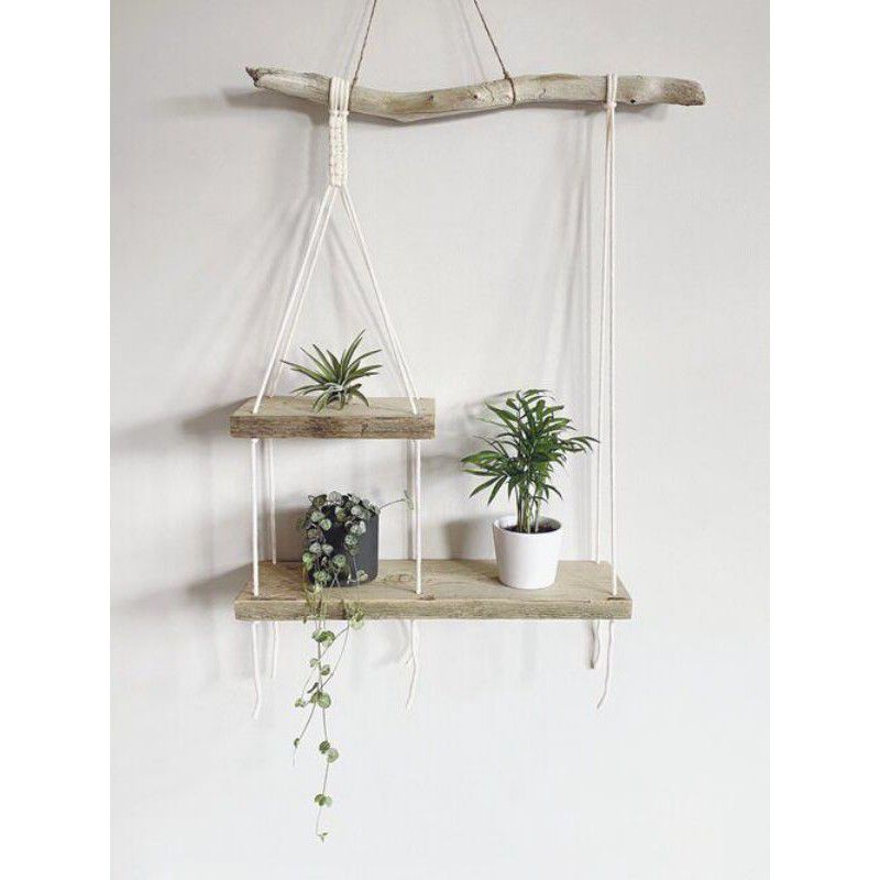 rak dinding macrame, rak gantung kayu, hiasan dinding /hiasan rumah/ dekorasi rumah/dekorasi dinding