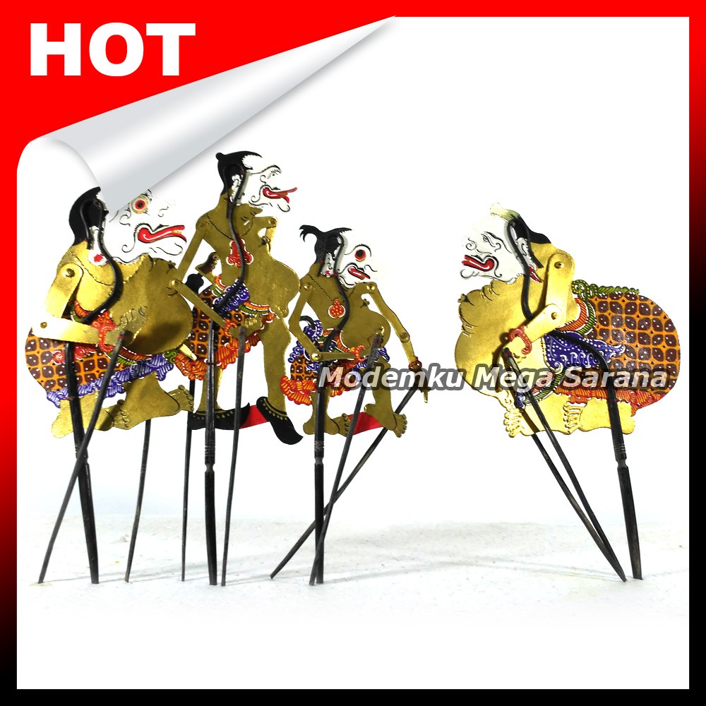 Souvenir Wayang Kulit Mini Caperan Super - Punokawan Bagong Semar Gareng Petruk