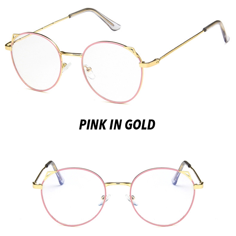 (YUZHU) Bayar di Tempat Korean Ulzzang Retro Bundar Kacamata Wanita Anti Blue Eyeglasses