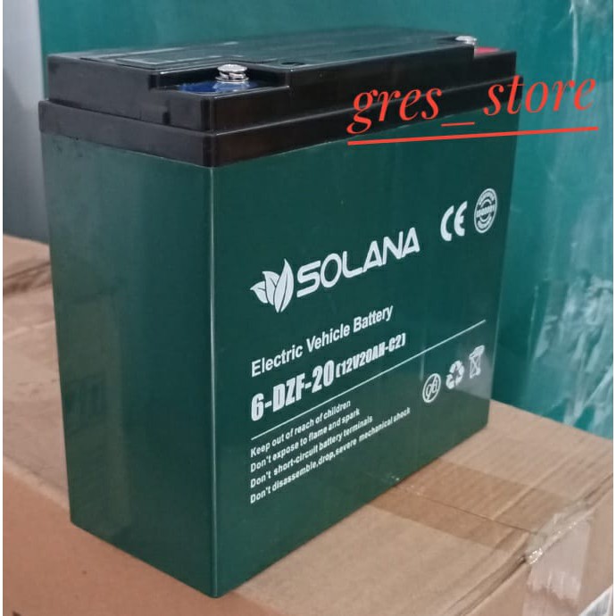 Qlola Money Aki Sepeda Listrik Aki Motor Listrik 12V 20Ah 12 V 20 Ah Baterai Solana 20Ah Aki Motor
