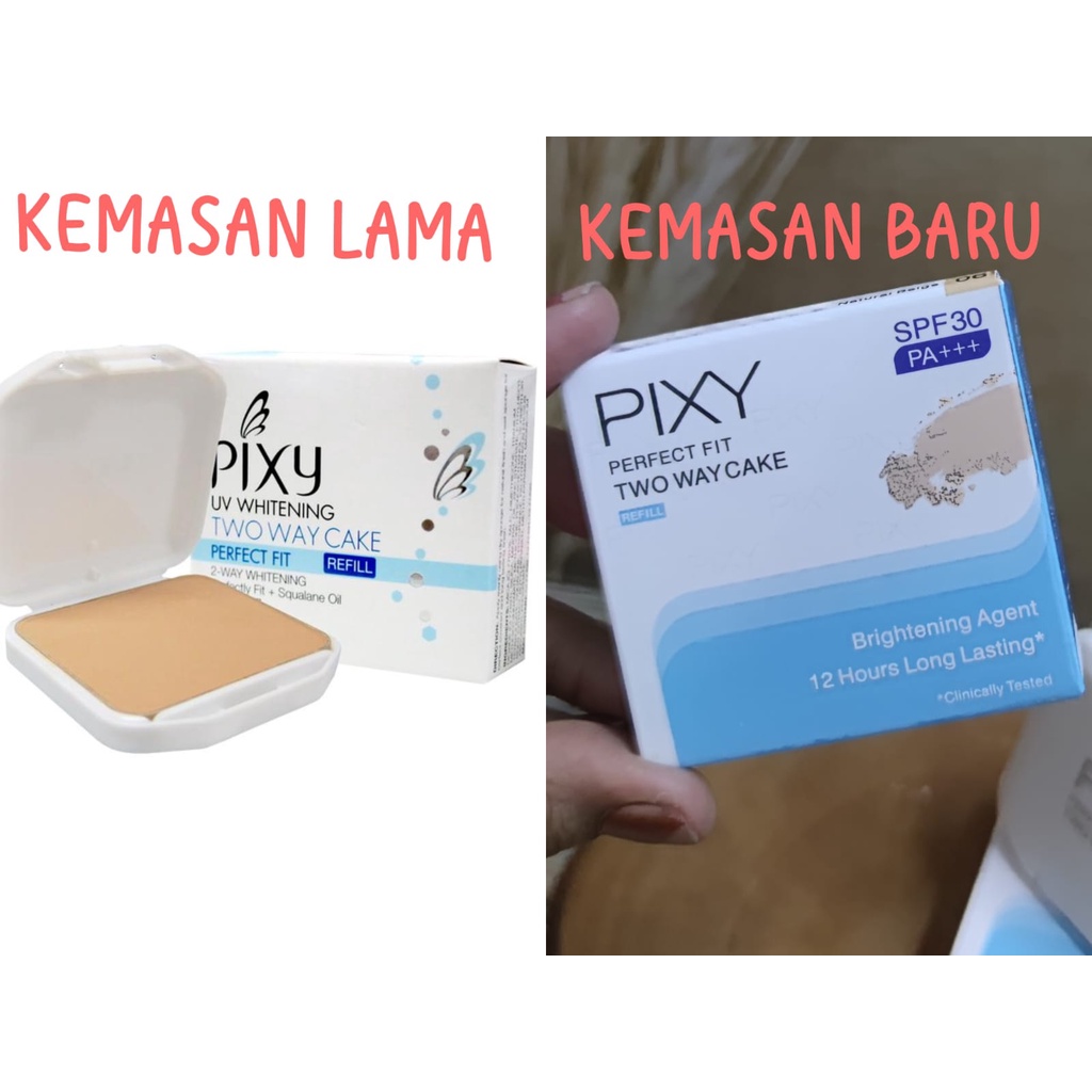 NEW' REFILL  PIXY TWO WAY CAKE PERFECT FIT SPF 30/KEMASAN BARU