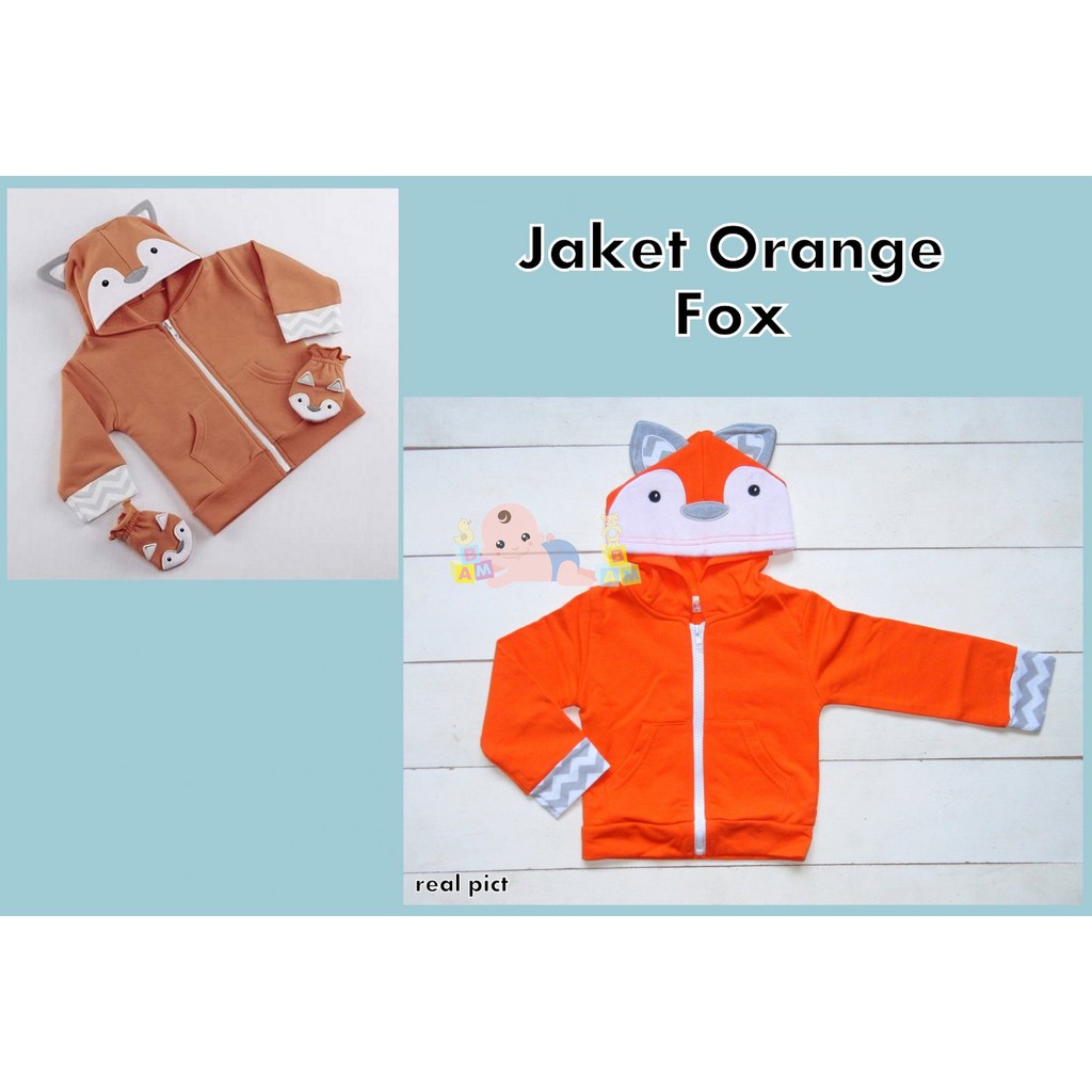Jaket Orange Fox - Jaket Anak Bayi Orange Fox
