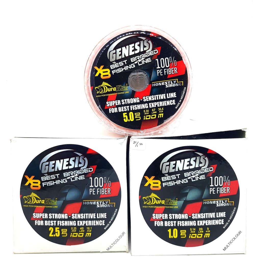 Senar Pancing Model PE GENESIS X8 100 M Warna MULTICOLOR CONNECTING Sangat Kuat