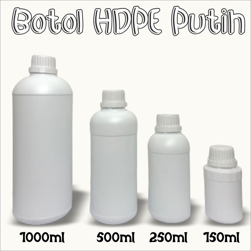 Botol Plastik HDPE 150 ml + Tutup dalam &amp; luar