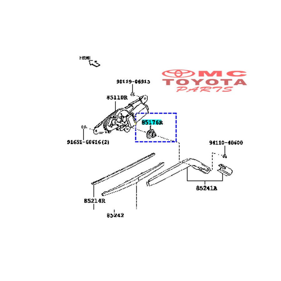 Karet Motor Dinamo Wiper Belakang Avanza Xenia 85176-BZ010