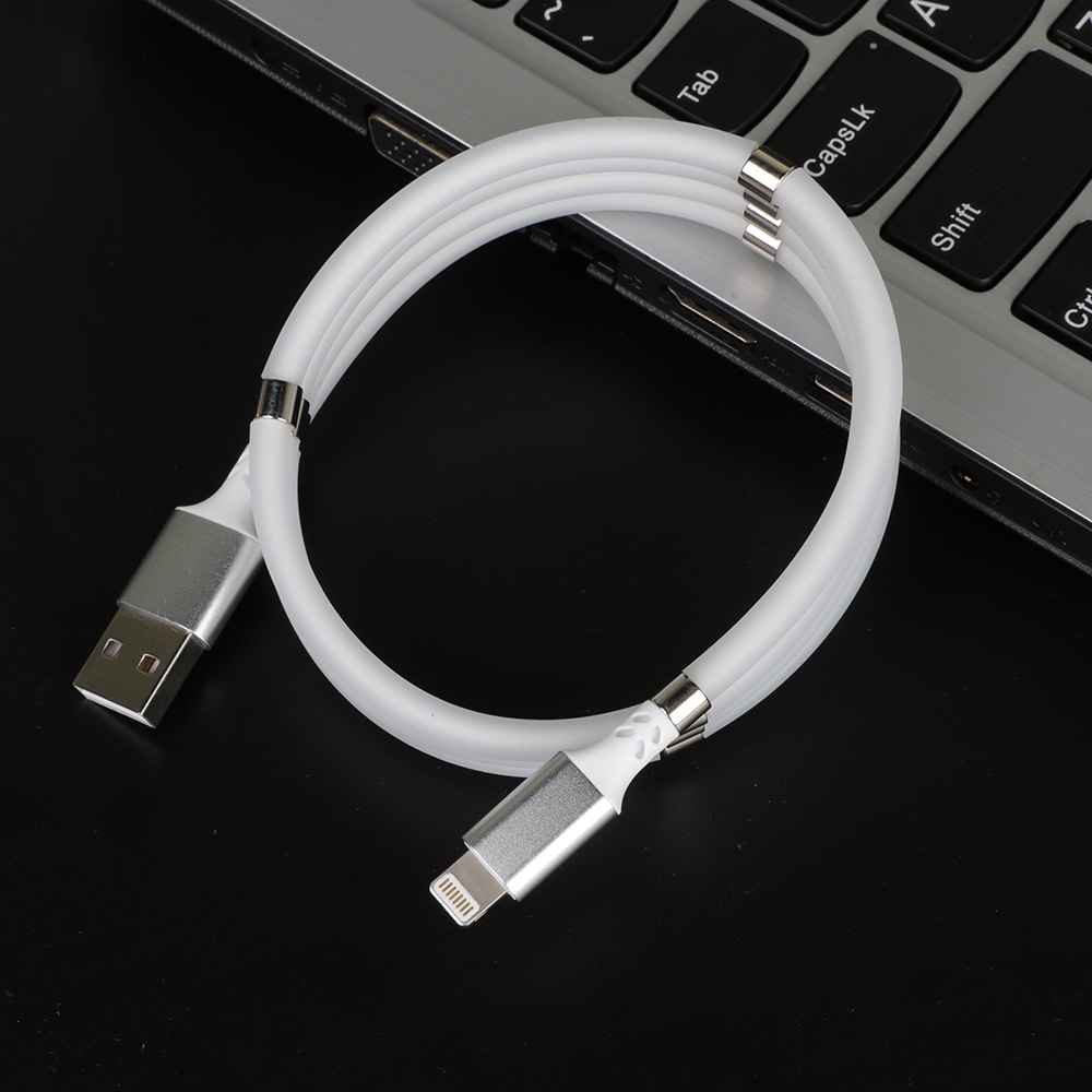 BESTE KABEL Self Winding I-Phone CABLE MAGNETIC FAST CHARGING 2,4A