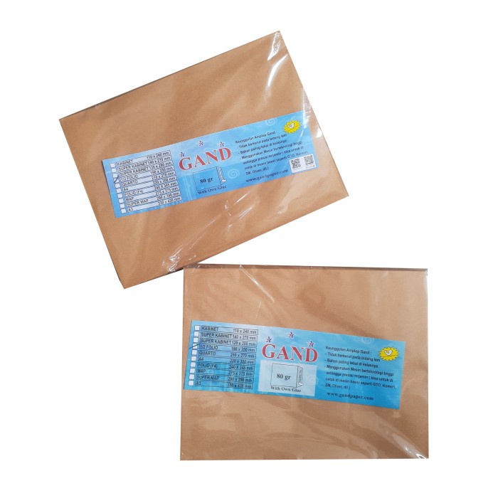 

Amplop Coklat Polos Gand 1/2 Folio 190mm x 250mm isi 100 Pcs