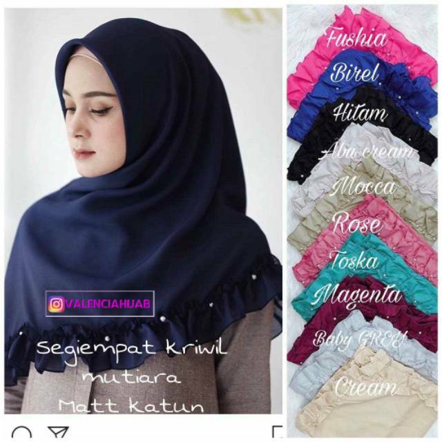 Hijab Jilbab kerudung scarf Kriwil mutiara VALENCIA