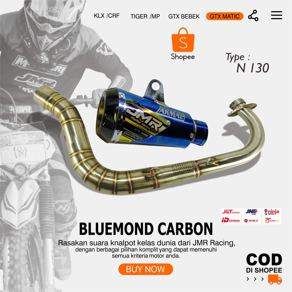 Knalpot Racing gtx knalpot rbt knalpot standar MATIC BEAT TYPE N 130 Leher bending bluemoon ujung ca