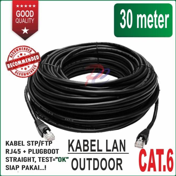terbaru kabel lan 30 meter outdoor cat 6 stp ftp terpasang rj45 plugboot 30m