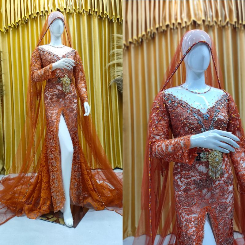 TERBARU//KEBAYA AKAD TILE AKAR TRIDI FULL PAYET SAMPAI BAWAH BEREKOR