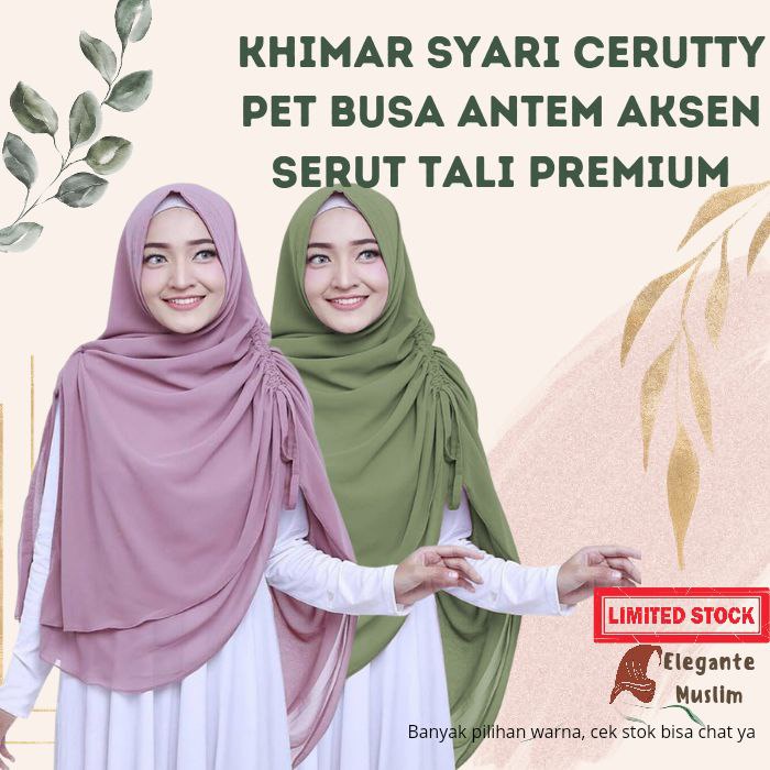 Kerudung Syari 2 Layer Khimar 2 Layer Jumbo Jilbab Khimar Jumbo Jilbab Syari Serut Khimar  Umma U1