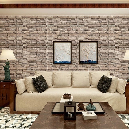 （COD）Promo!！ Wallpaper Dinding 3D Timbul Motif Batu Bata Murah / Dekorasi kamar Stiker Dinding for Bedroom-6