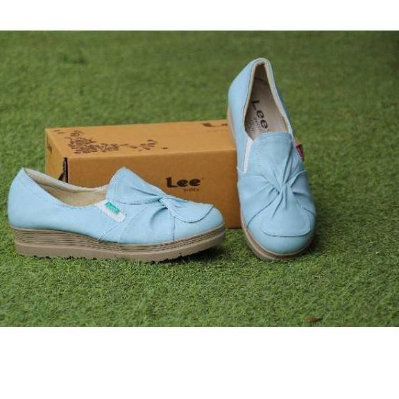 Promo BEST SELLER LeeShoes warna BIRU dan MARUN sepatu original sol karet ringan good quality KODE S