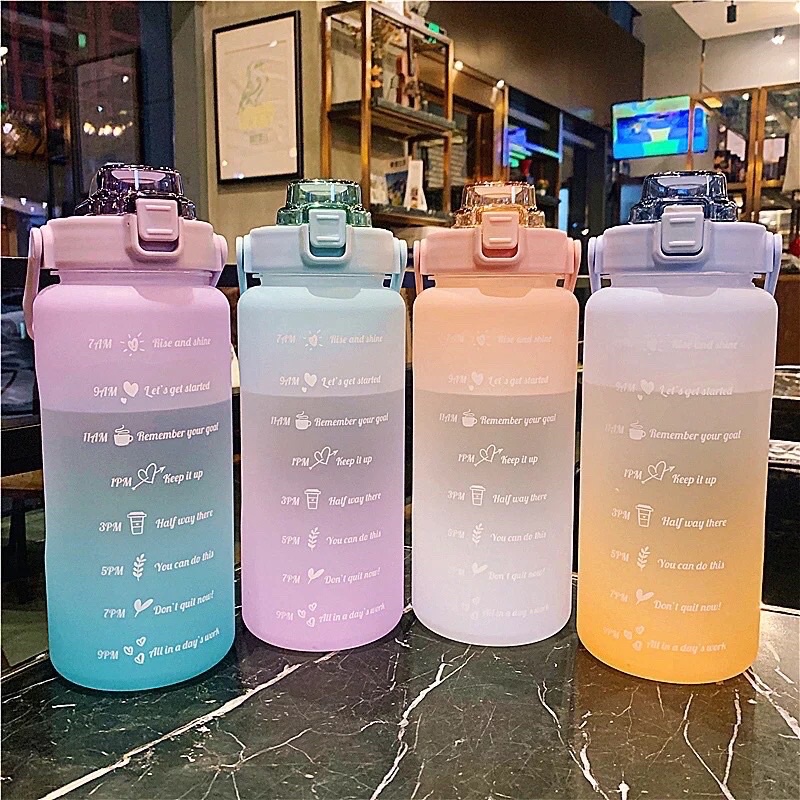 Botol minum 2 Liter pelangi , botol minum viral 2L