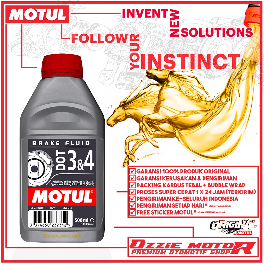 MOTUL BRAKE FLUID DOT 3&amp;4 DOT 3 DOT 4  500 ml MINYAK REM OLI MOTOR IMPORT ORIGINAL