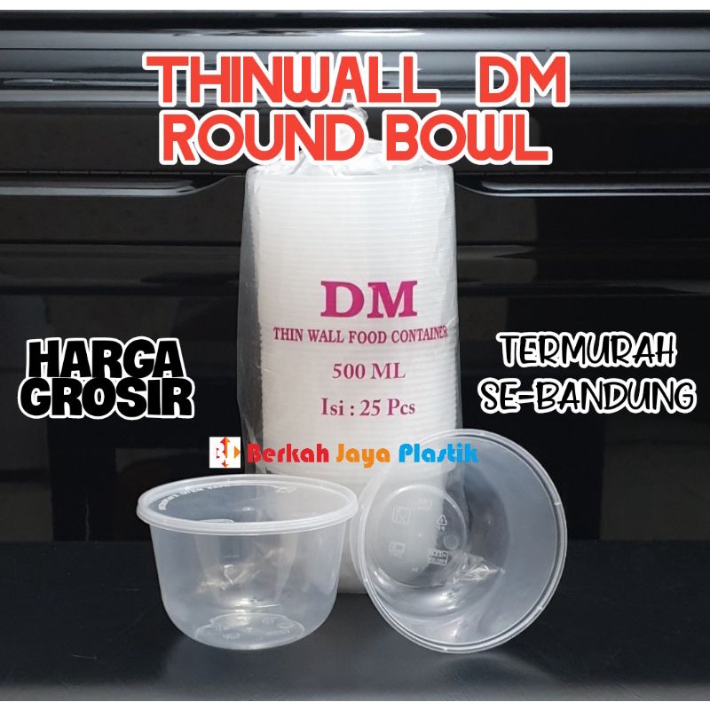 Thinwall DM 500ml Bulat Bowl RB Oval