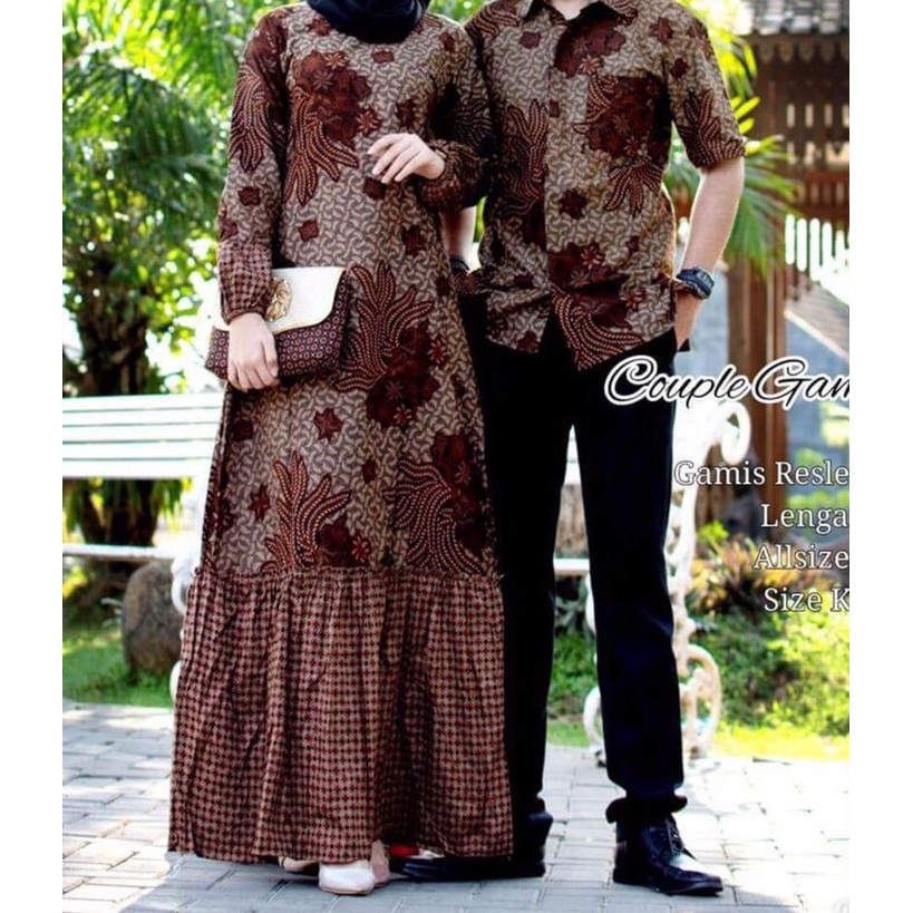 KHANSABATIK [ADA JUMBO] MURAH! BATIK PRIA COUPLE 2477 KATUN BATIK PEKALONGAN BAJU GAMIS WANITA BAJU PASANGAN GAMIS DAN KEMEJA BATIK COUPLE TERBARU SARIMBIT KELUARGA KONDANGAN LAMARAN TUNANGAN BAJU SERAGAMAN MODERN TRADISIONAL KEKINIAN