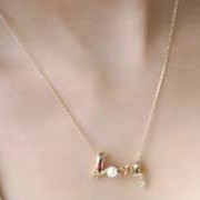 Aksesori Wanita Kalung Leontin Love SIlver Gold Kalung Fashion Love - Kalung Wanita Dewasa Bahan Alloy SALE